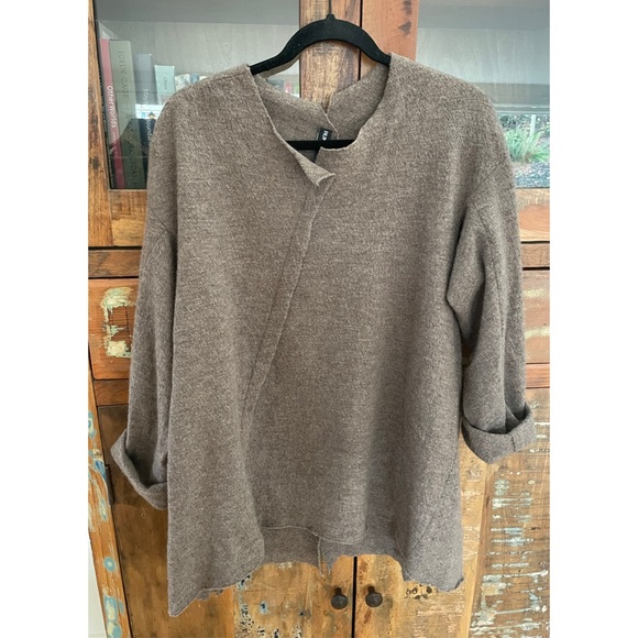 Rundholz Sweaters - Rundholz Wool Brown Diagonal Seam Sweater